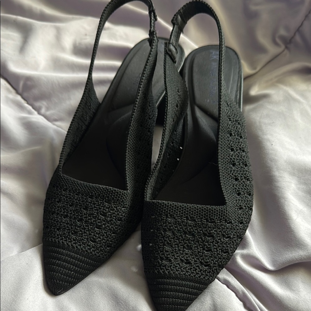Anne Klein Black Heels with Slingback Design